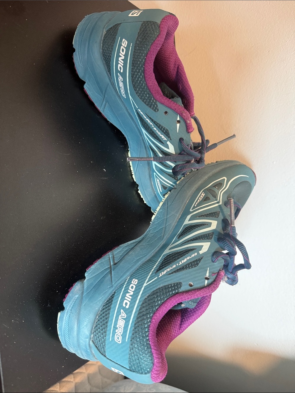 Salomon Women's Teal Athletic Shoes with Pink Lining